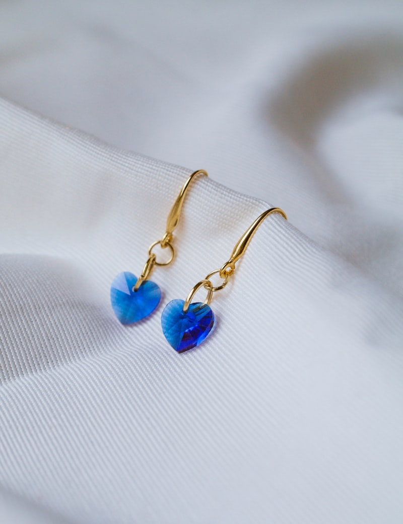 Crystal heart drop earrings