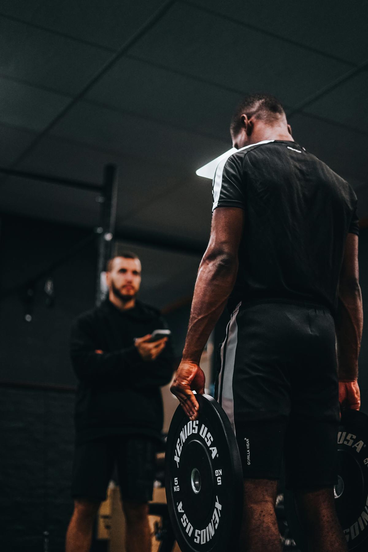 Person training with battle ropes